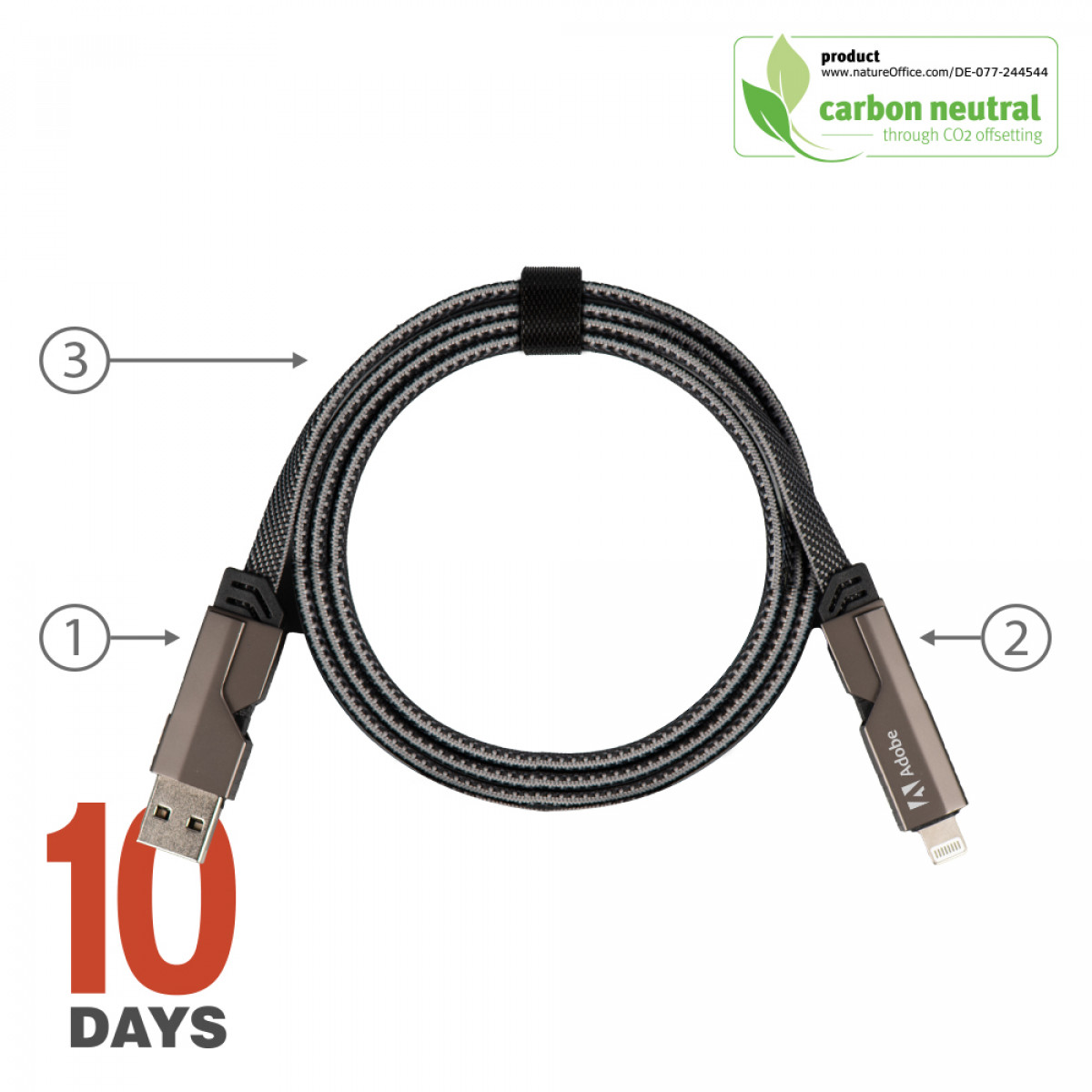 Universal 4-in-1 Cable, RPET, 60W